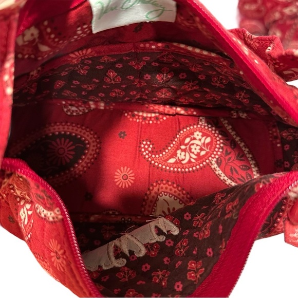 Soon Vintage Vera Bradley Small Maggie Satchel & Coin Purse Mesa Red Paisley Set - Picture 5 of 16